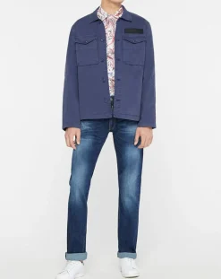 Blouson saharienne patch bleu marine-Replay Discount