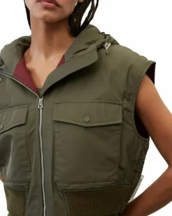 Blouson sans manches court à capuche kaki-Marc O'Polo Best