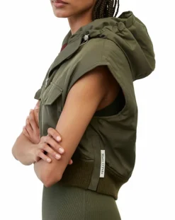 Blouson sans manches court à capuche kaki-Marc O'Polo Best