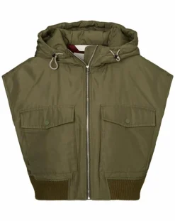 Blouson sans manches court à capuche kaki-Marc O'Polo Best