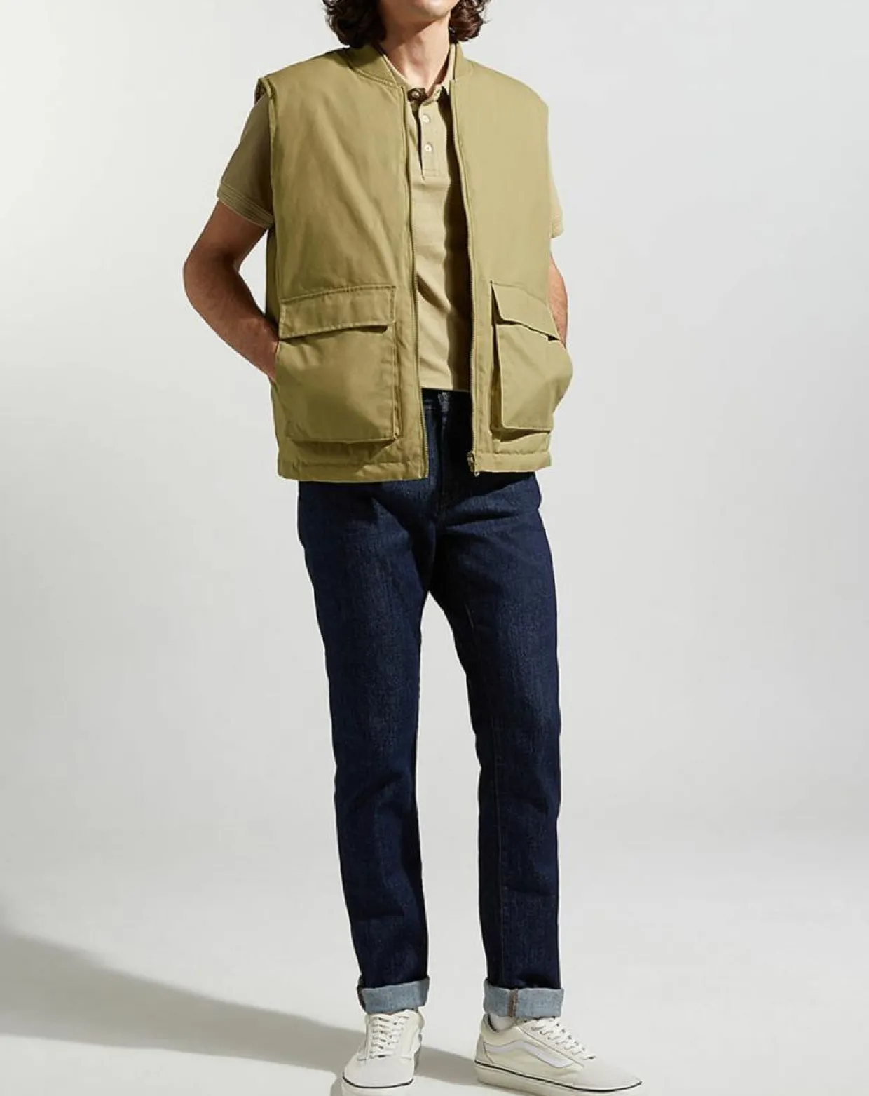 Blouson sans manches Pavest rev kaki clair-Galeries Lafayette New