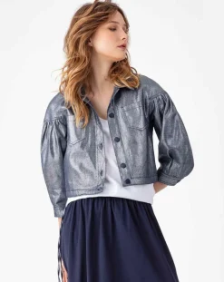 Blouson Selene bleu/argenté-Indies Discount