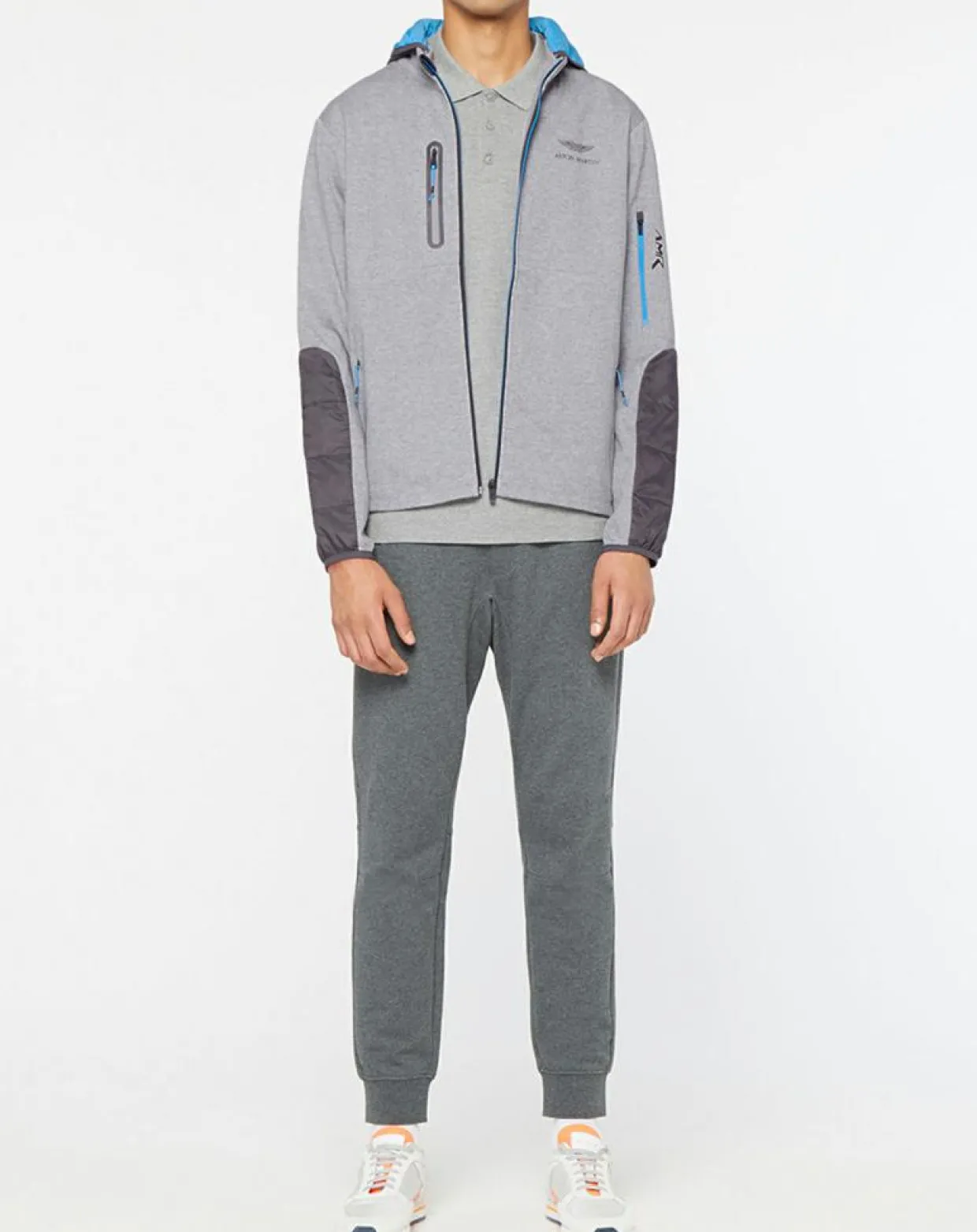 Blouson Sweat Hybride Aston Martin Racing gris-Hackett London New