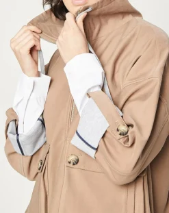 Blouson zippé à grande poche beige foncé-Esprit Hot