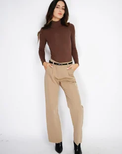 Body en Soie mélangée Judy café-Assuili Sale
