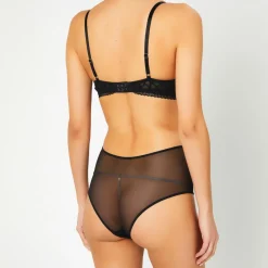 Body en Soie mélangée Sonia noir-Huit Sale