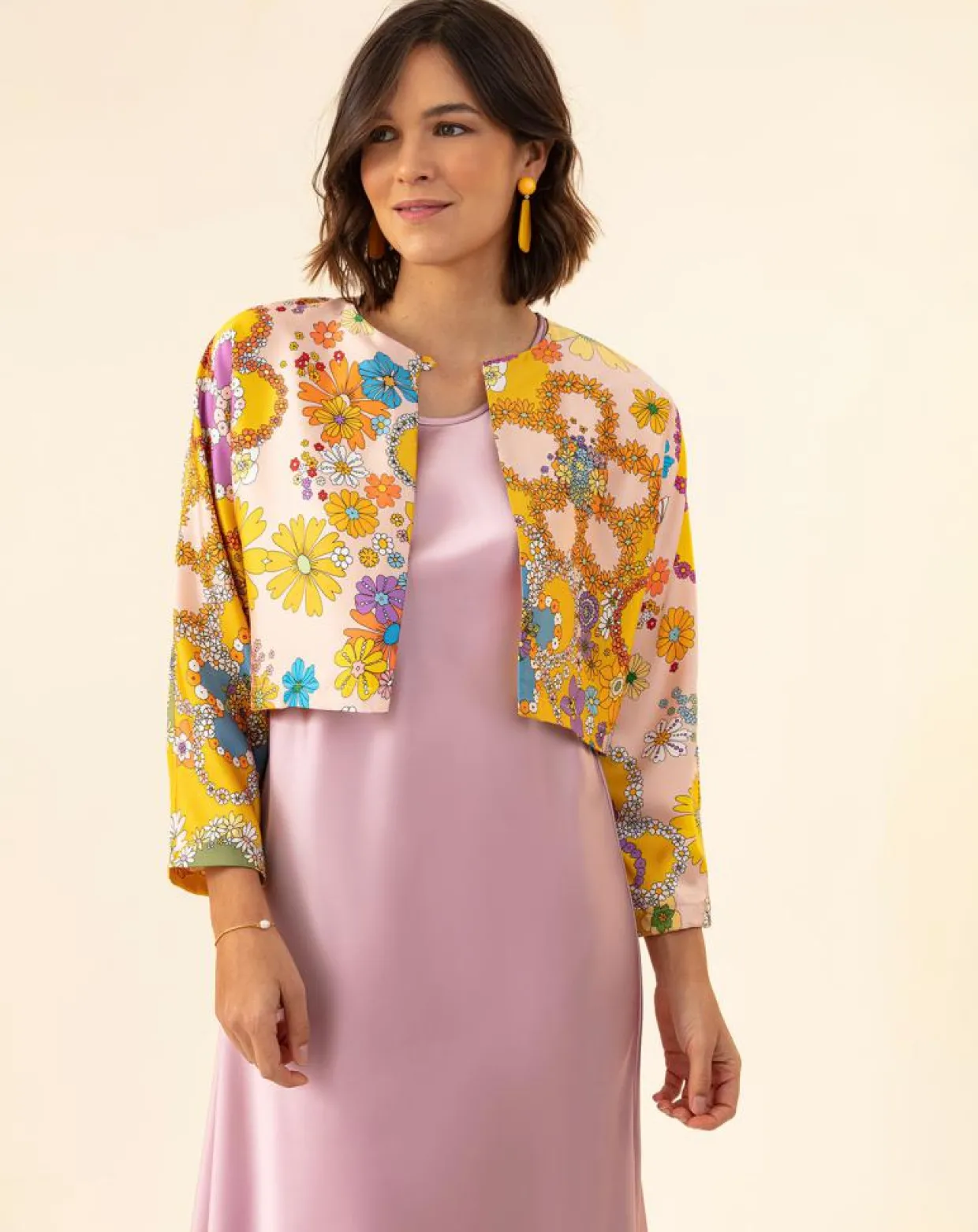 Bolero Hortense bouquet/pois-Bleu Blanc Rouge New
