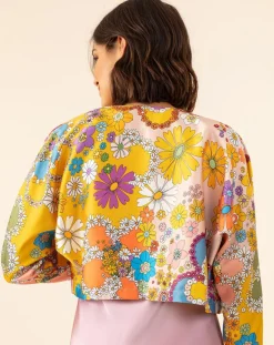 Bolero Hortense bouquet/pois-Bleu Blanc Rouge New