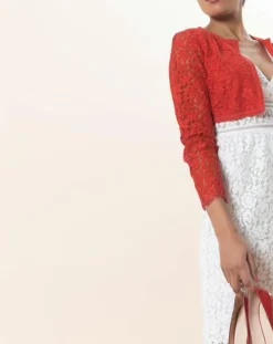 Femme Caroll Vestes, Blousons^Boléro Carly à dentelle rouge