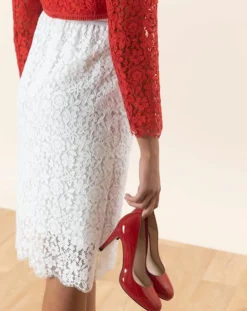 Femme Caroll Vestes, Blousons^Boléro Carly à dentelle rouge