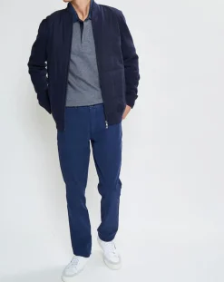 Homme Hackett London Vestes, Blousons^Bombers en Cachemire mélangé bimatière Nylon Tricot bleu marine
