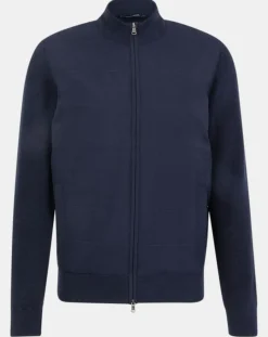 Homme Hackett London Vestes, Blousons^Bombers en Cachemire mélangé bimatière Nylon Tricot bleu marine