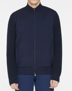 Homme Hackett London Vestes, Blousons^Bombers en Cachemire mélangé bimatière Nylon Tricot bleu marine