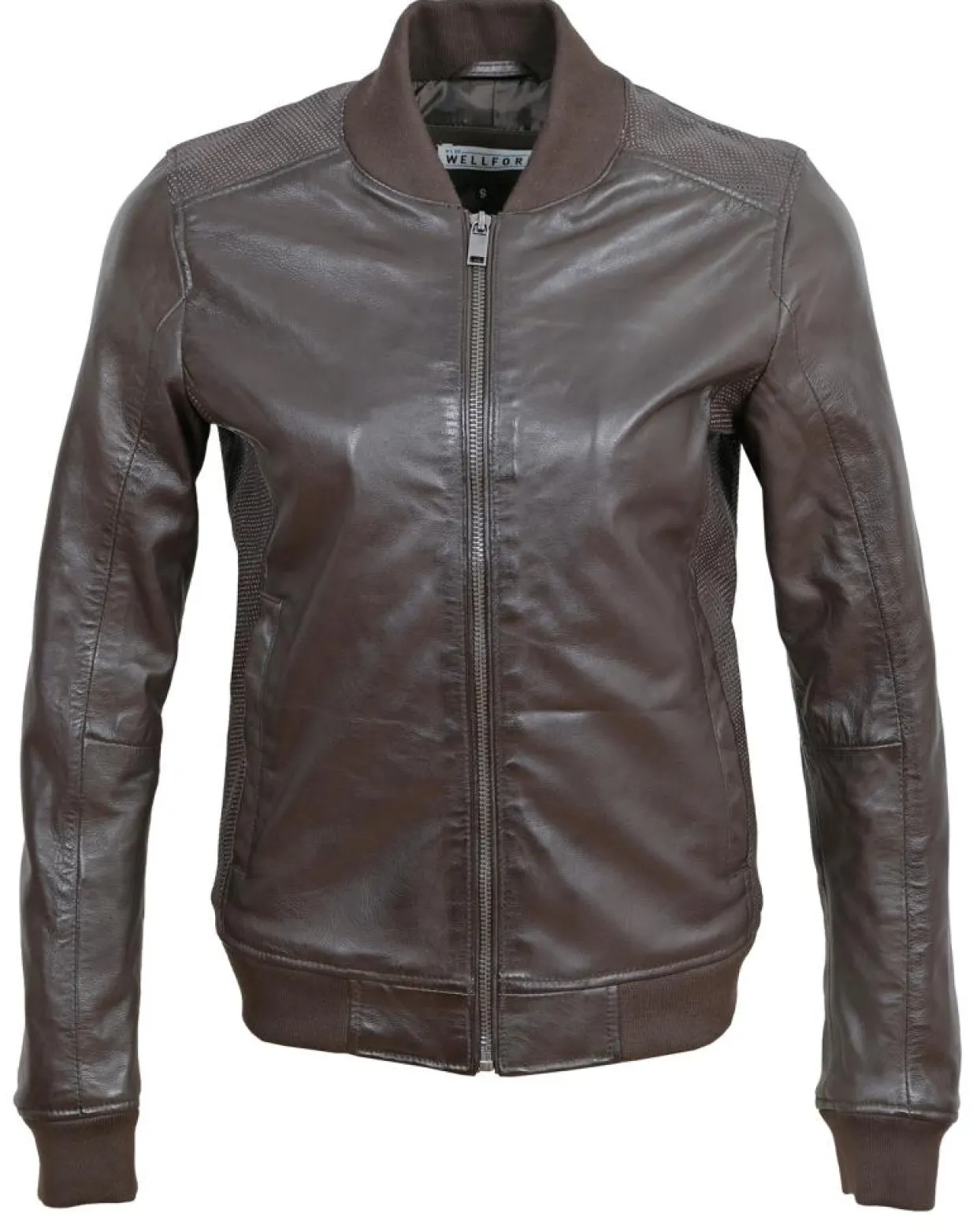 Femme Blue Wellford Vestes, Blousons^Bombers en Cuir Byfan marron