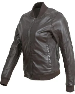 Femme Blue Wellford Vestes, Blousons^Bombers en Cuir Byfan marron