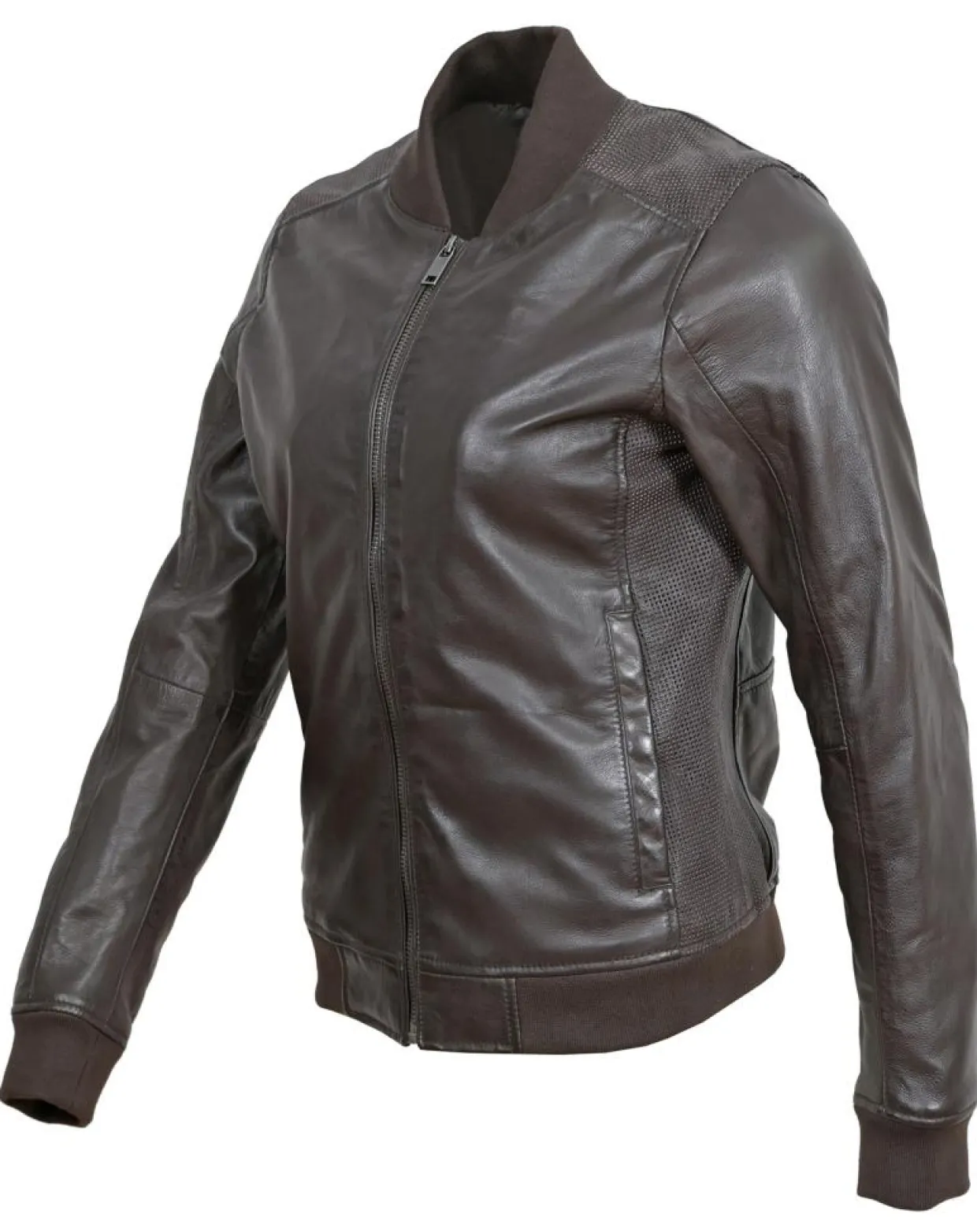 Femme Blue Wellford Vestes, Blousons^Bombers en Cuir Byfan marron