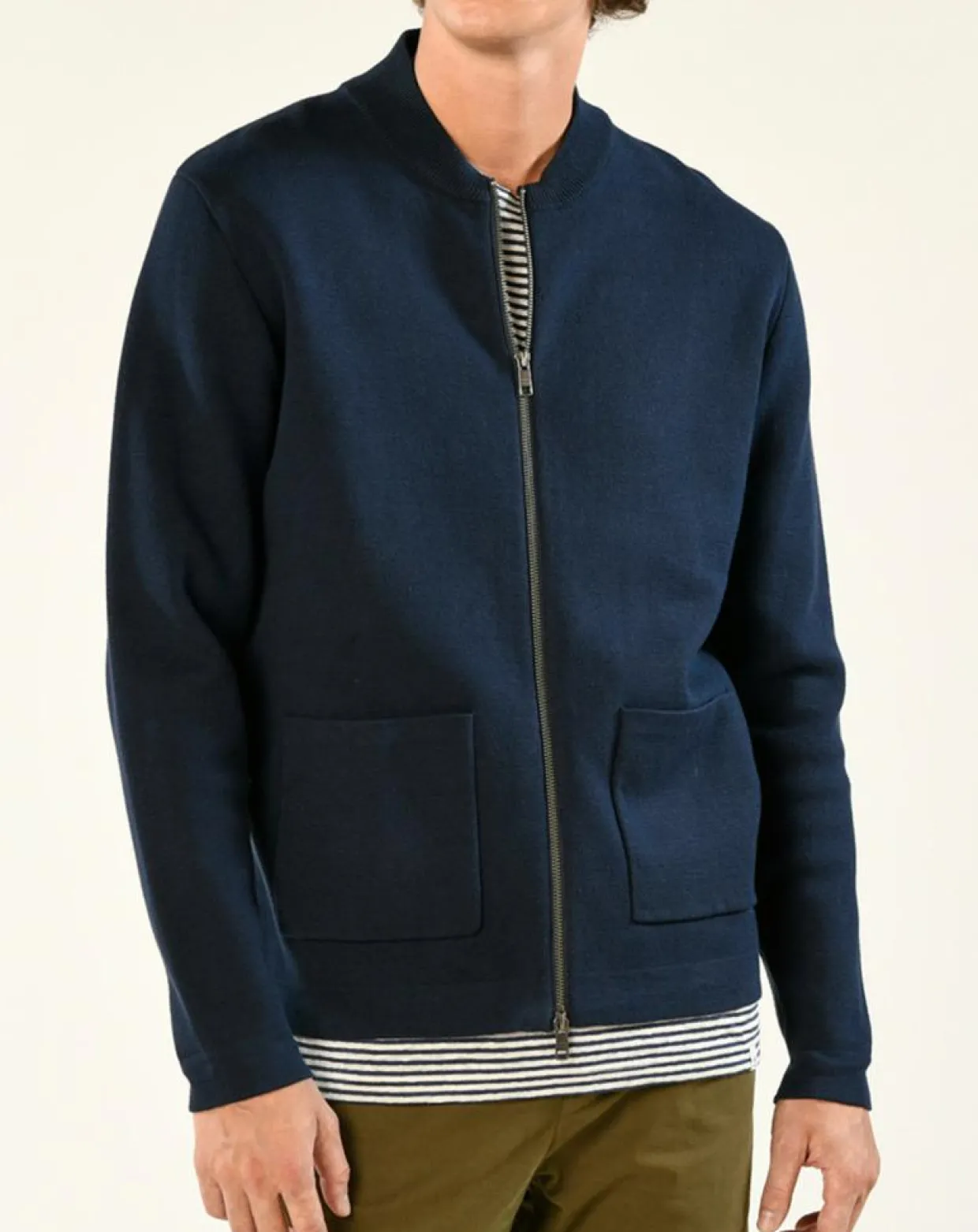 Homme Harris Wilson Vestes, Blousons^Bombers en maille Gaelos marine
