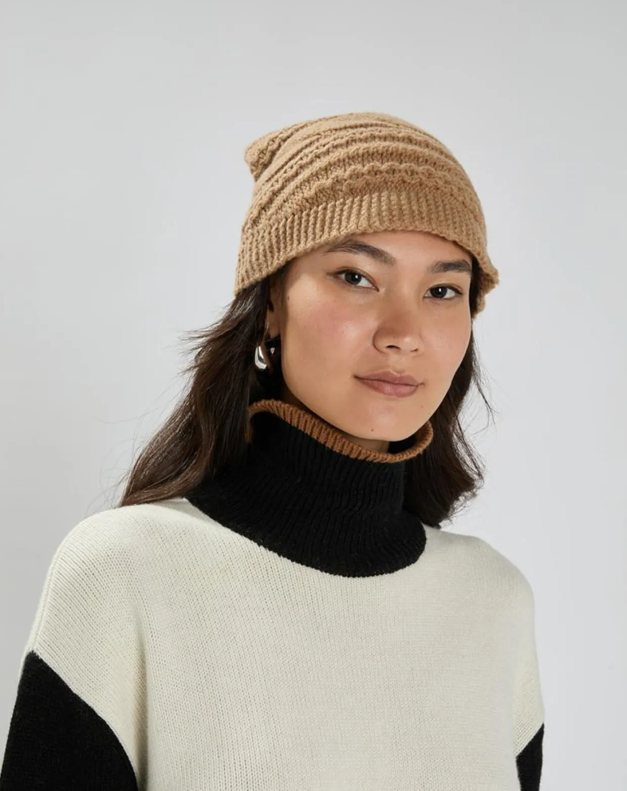 Bonnet en Laine & Cachemire Slow ocre-Lauren Vidal