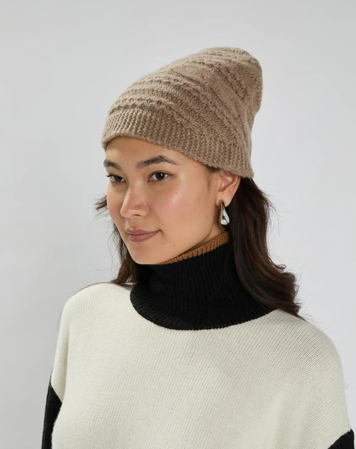 Bonnet en Laine & Cachemire Slow camel-Lauren Vidal Clearance