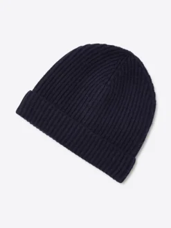 Homme Devred Chapeaux^Bonnet uni en viscose mélangée bleu marine