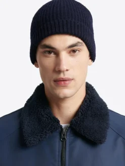 Homme Devred Chapeaux^Bonnet uni en viscose mélangée bleu marine