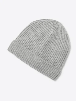 Bonnet uni en viscose mélangée gris chiné clair-Devred Hot