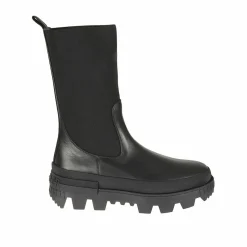 Femme Moncler Bottines^Boots en cuir noires