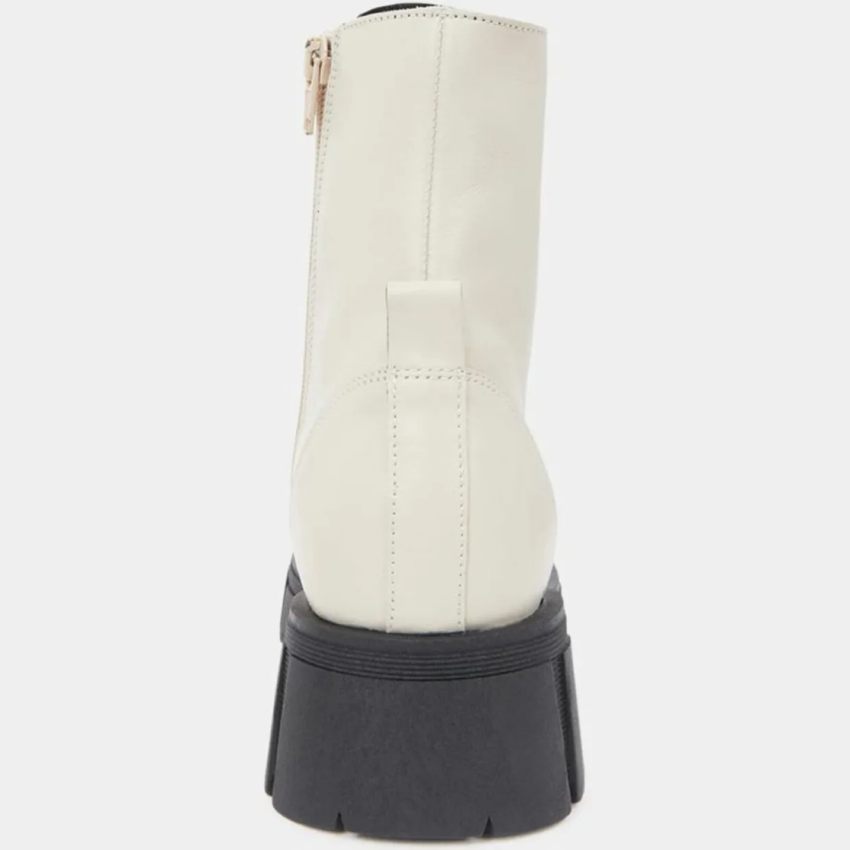 Femme Galeries Lafayette Bottines^Boots à lacets semelle épaisse beiges - Talon 4,5 cm