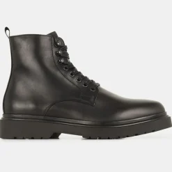 Boots à lacets semelle épaisse noires-Comptoir GL Online