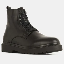 Boots à lacets semelle épaisse noires-Comptoir GL Online