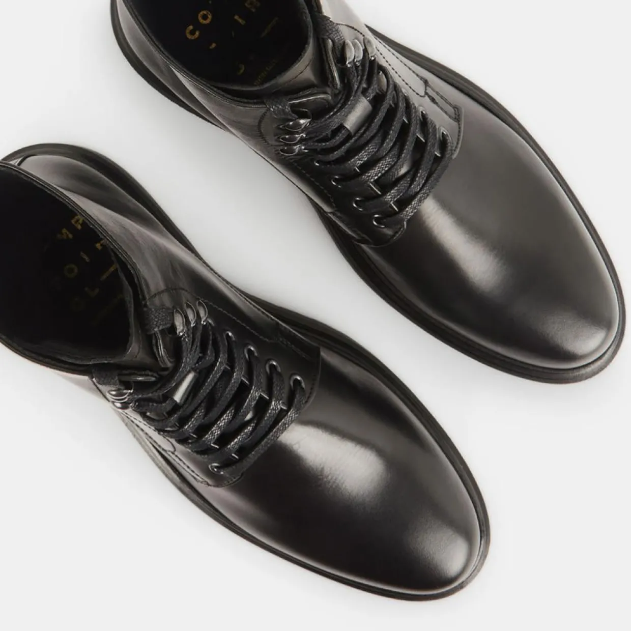 Boots à lacets semelle épaisse noires-Comptoir GL Online