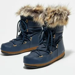 Boots Après-ski intérieur fausse fourrure Monaco Low bleues-Moon Boot Online