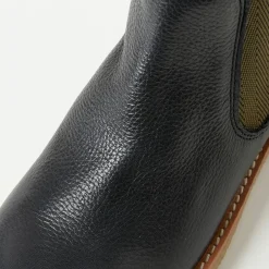 Boots bi-matière en Cuir bleu foncé-Cyrillus Online