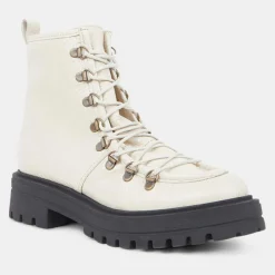 Femme Galeries Lafayette Bottines^Boots de montagne à lacets Python beiges - Talon 4,5 cm