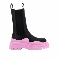Femme Bottega Veneta Bottines^Boots de pneu noir/rose