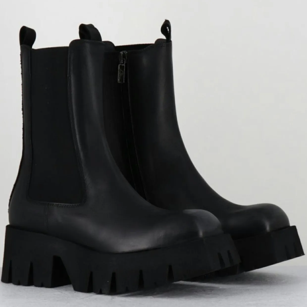 Femme Lofina Bottines^Boots en Cuir 4224 gas noires - Talon : 6cm
