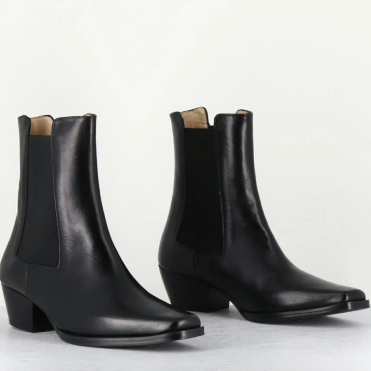 Boots en Cuir 1695 texas noires-Garrice Lab Online