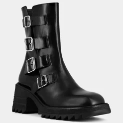 Boots en Cuir Dovily noires - Talon 6.5 cm-Jonak Clearance