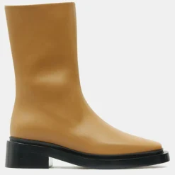 Femme Neous Bottines^Boots en Cuir Large camel - Talon 5 cm