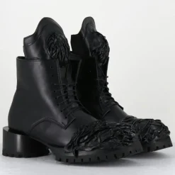 Boots en Cuir lava noires-SDM New