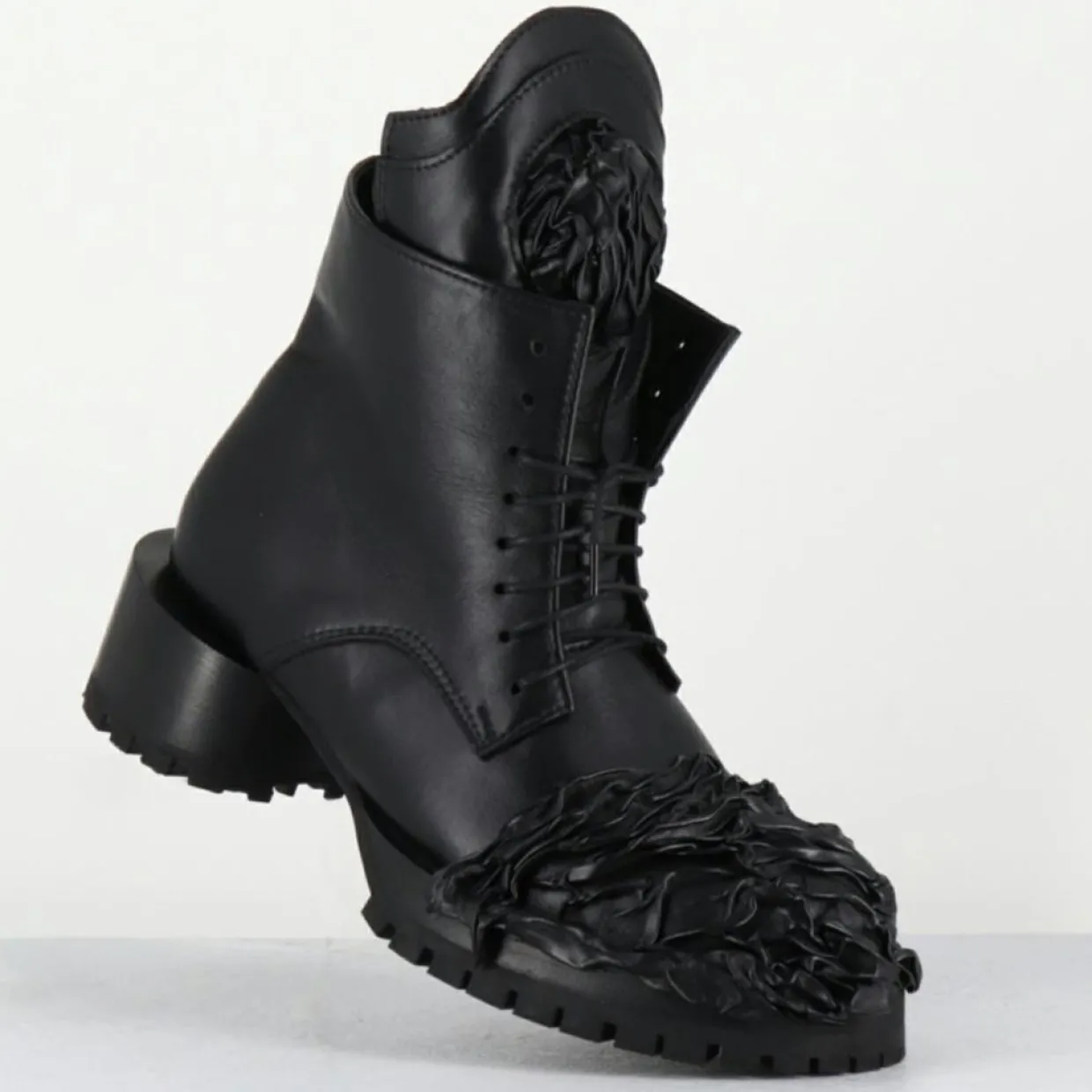 Boots en Cuir lava noires-SDM New