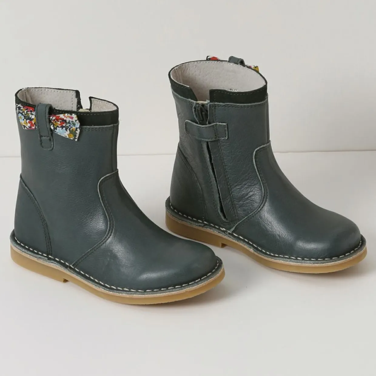 Boots en Cuir Liberty vert foncé-Cyrillus Clearance