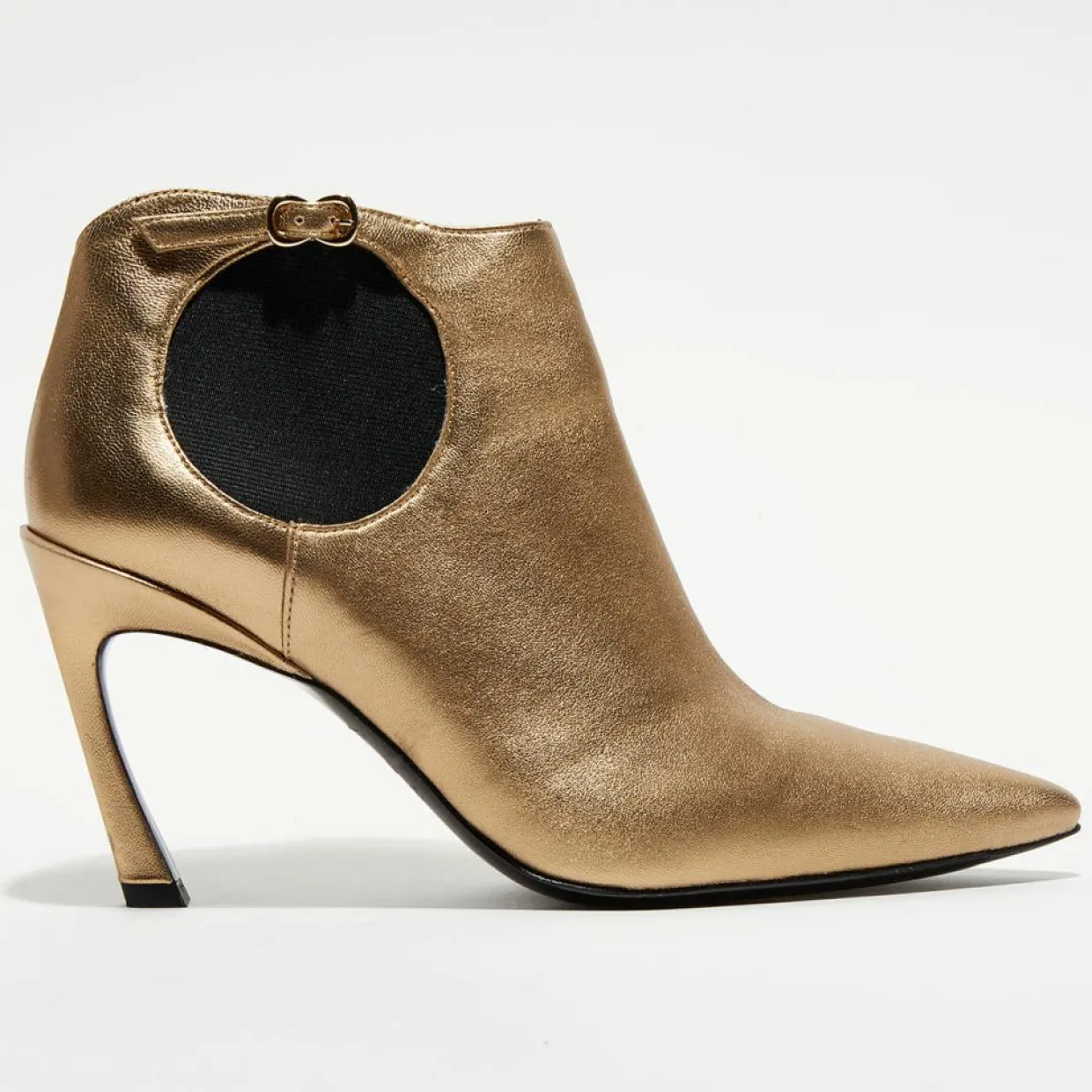 Femme Free Lance Bottines^Boots en Cuir Lune dorées - Talon 8.5 cm