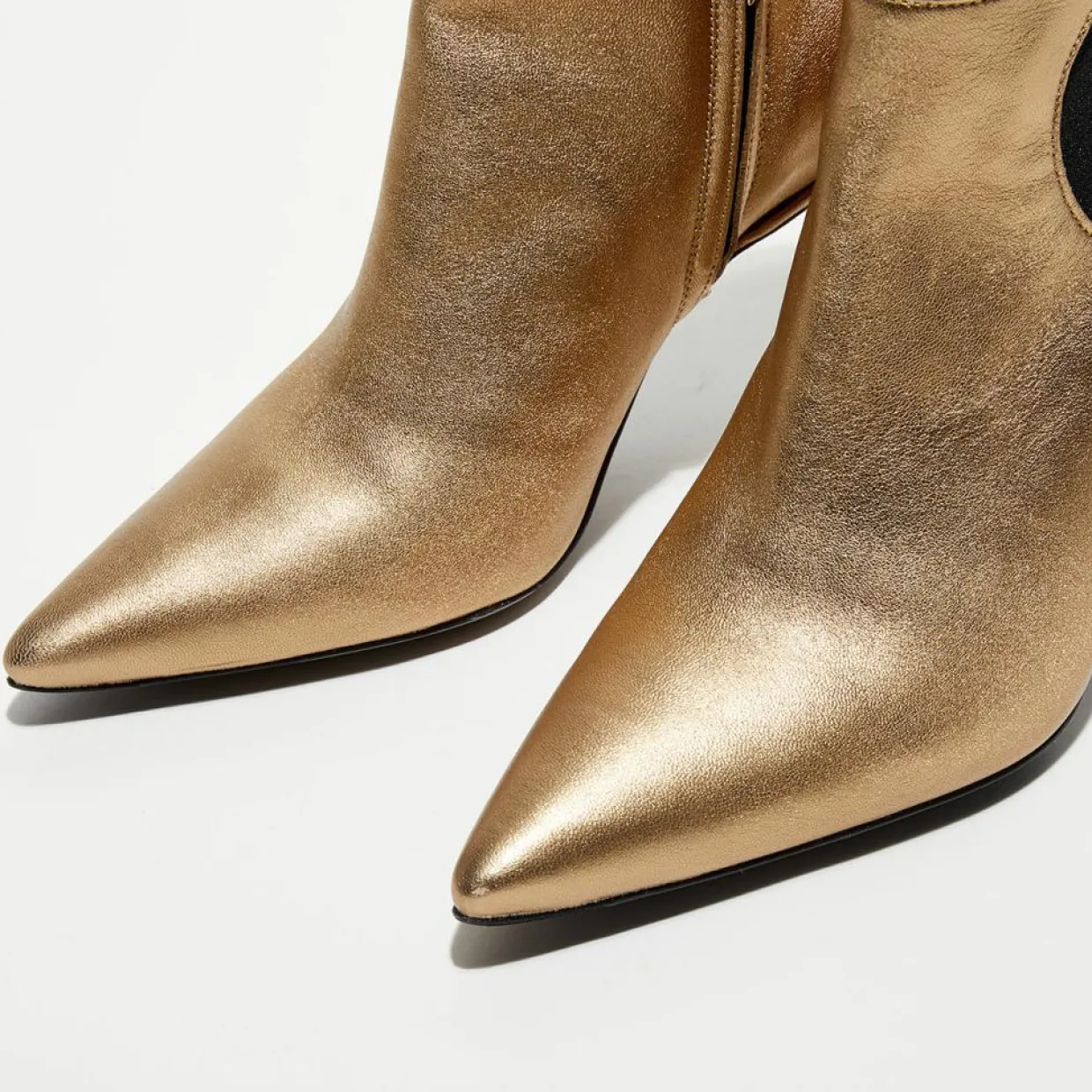 Femme Free Lance Bottines^Boots en Cuir Lune dorées - Talon 8.5 cm