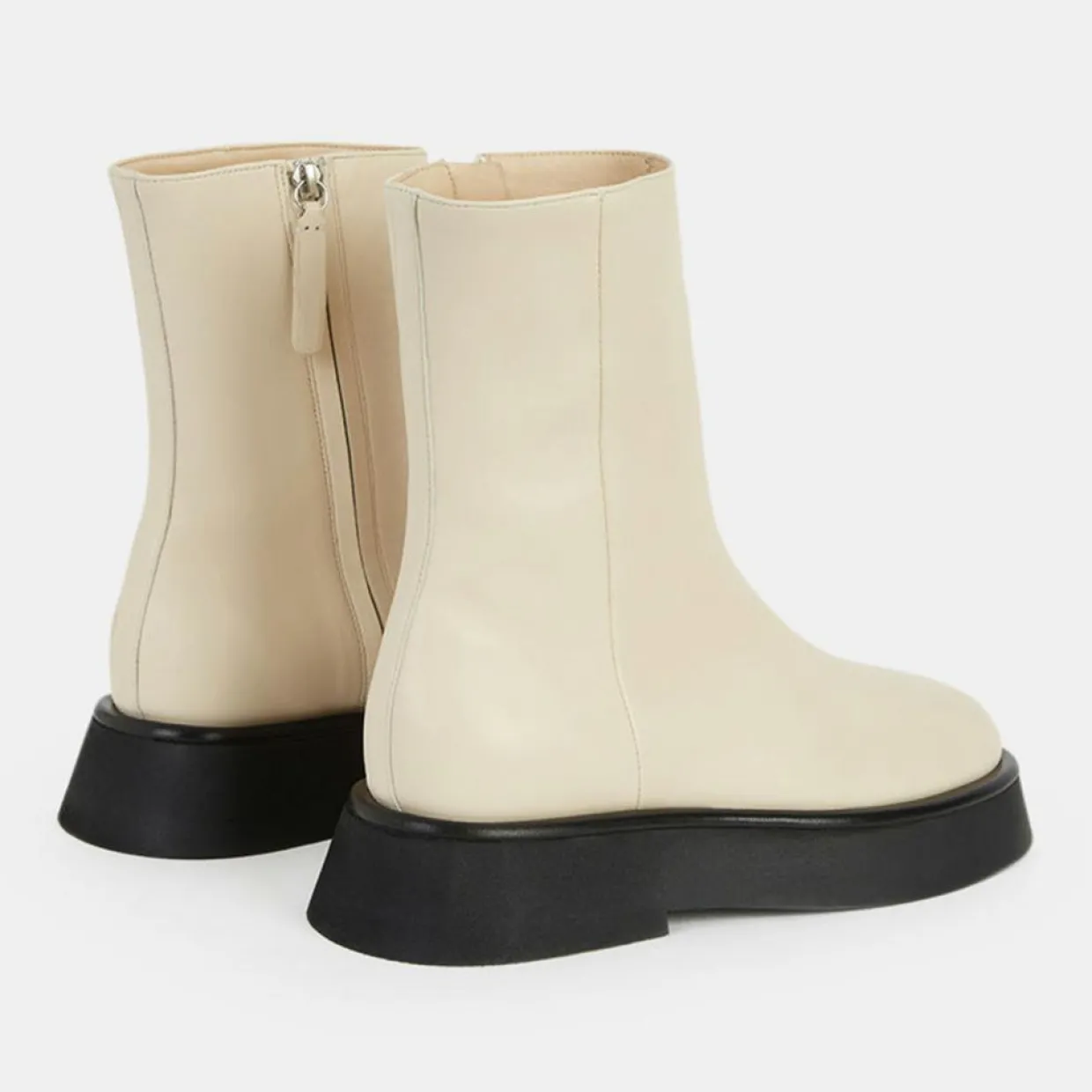 Boots en Cuir Maika écrues-Wandler