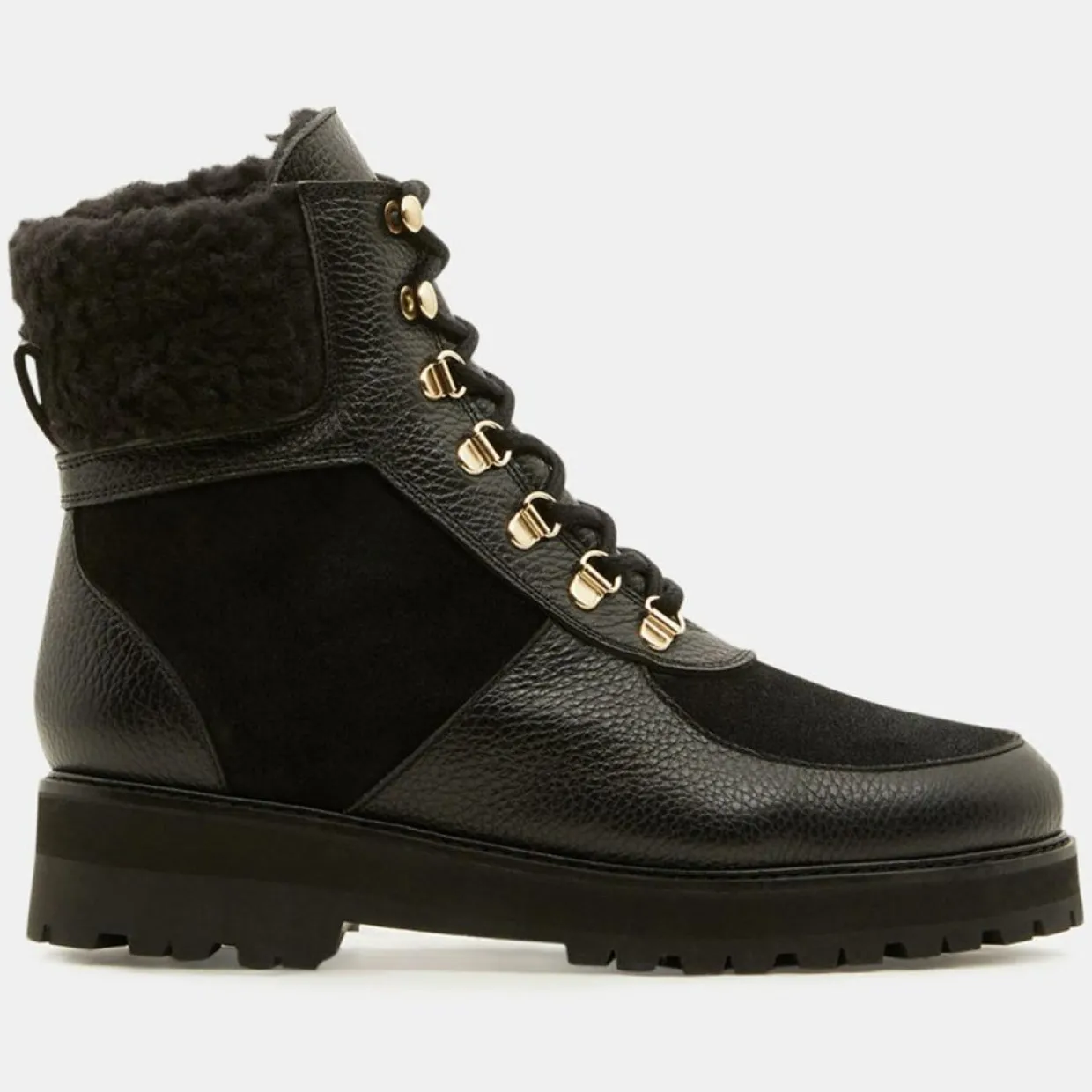 Femme Flattered Bottines^Boots en Cuir Mountain Lacet noires