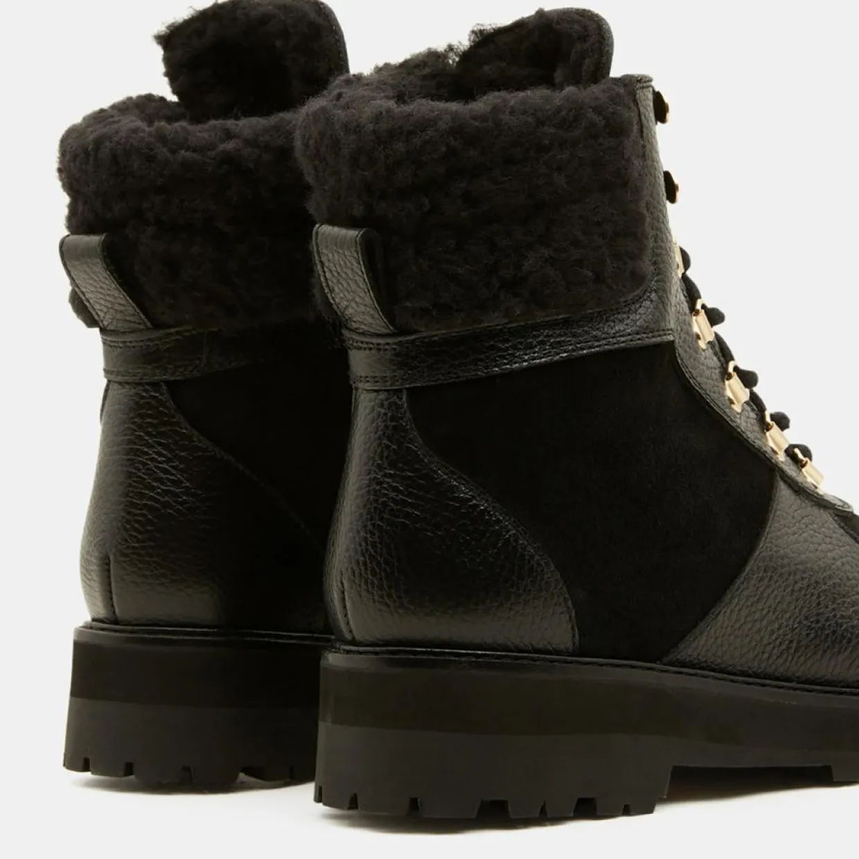 Femme Flattered Bottines^Boots en Cuir Mountain Lacet noires