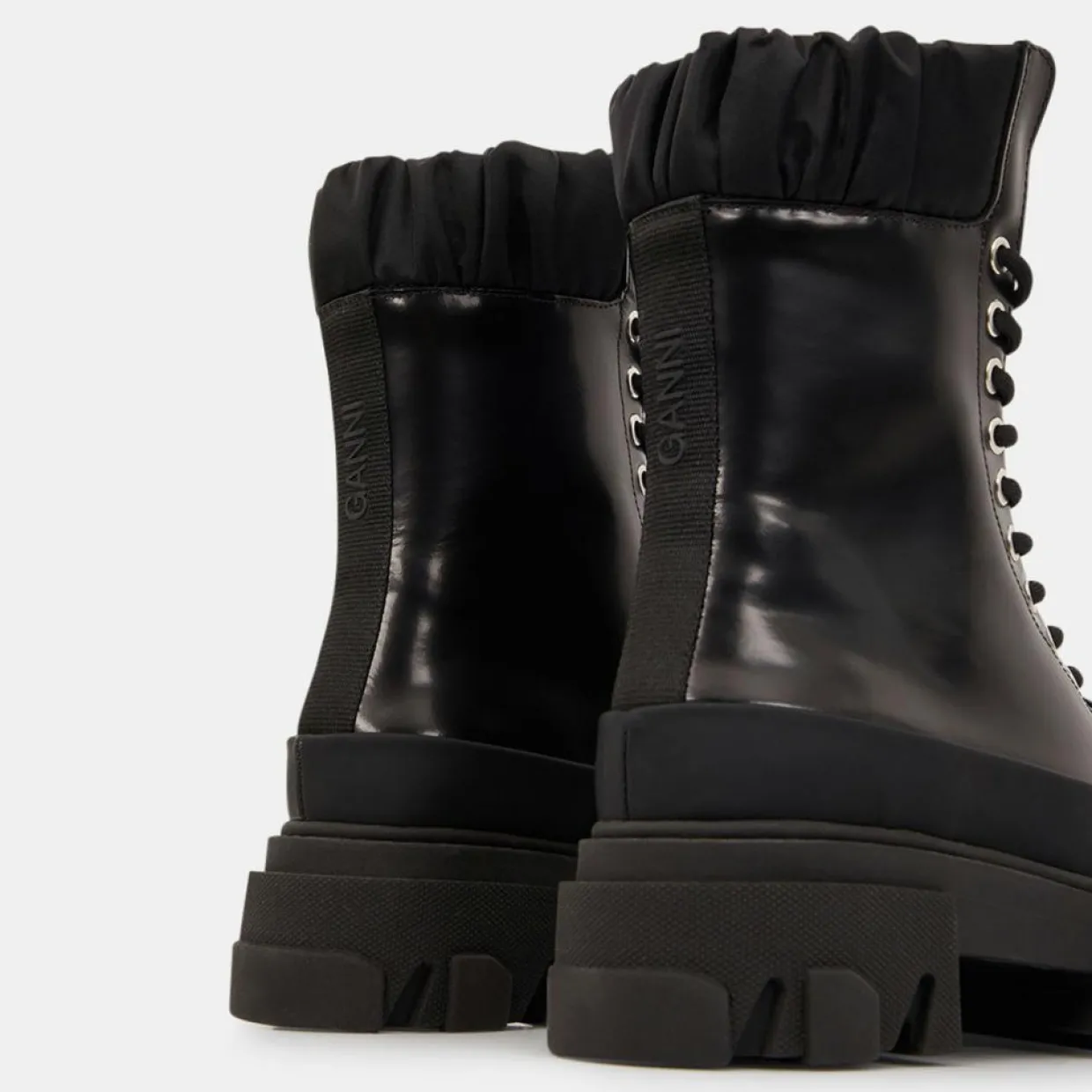 Boots en Cuir Netty noires-Ganni Outlet
