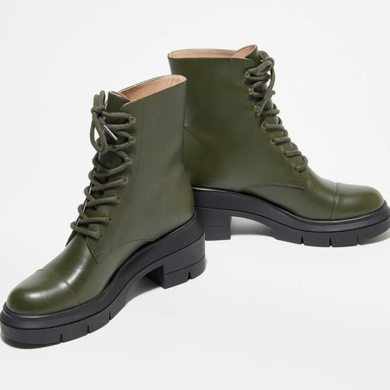 Boots en Cuir Nisha kaki - Talon 7,5 cm-Stuart Weitzman