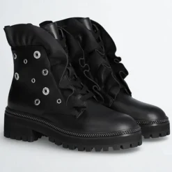 Femme Liu-Jo Bottines^Boots en Cuir Pink noires
